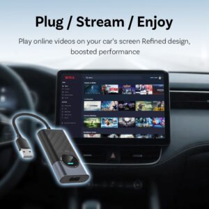 CA515-M multimedia adapter with an illustrated streaming screen for use while parked